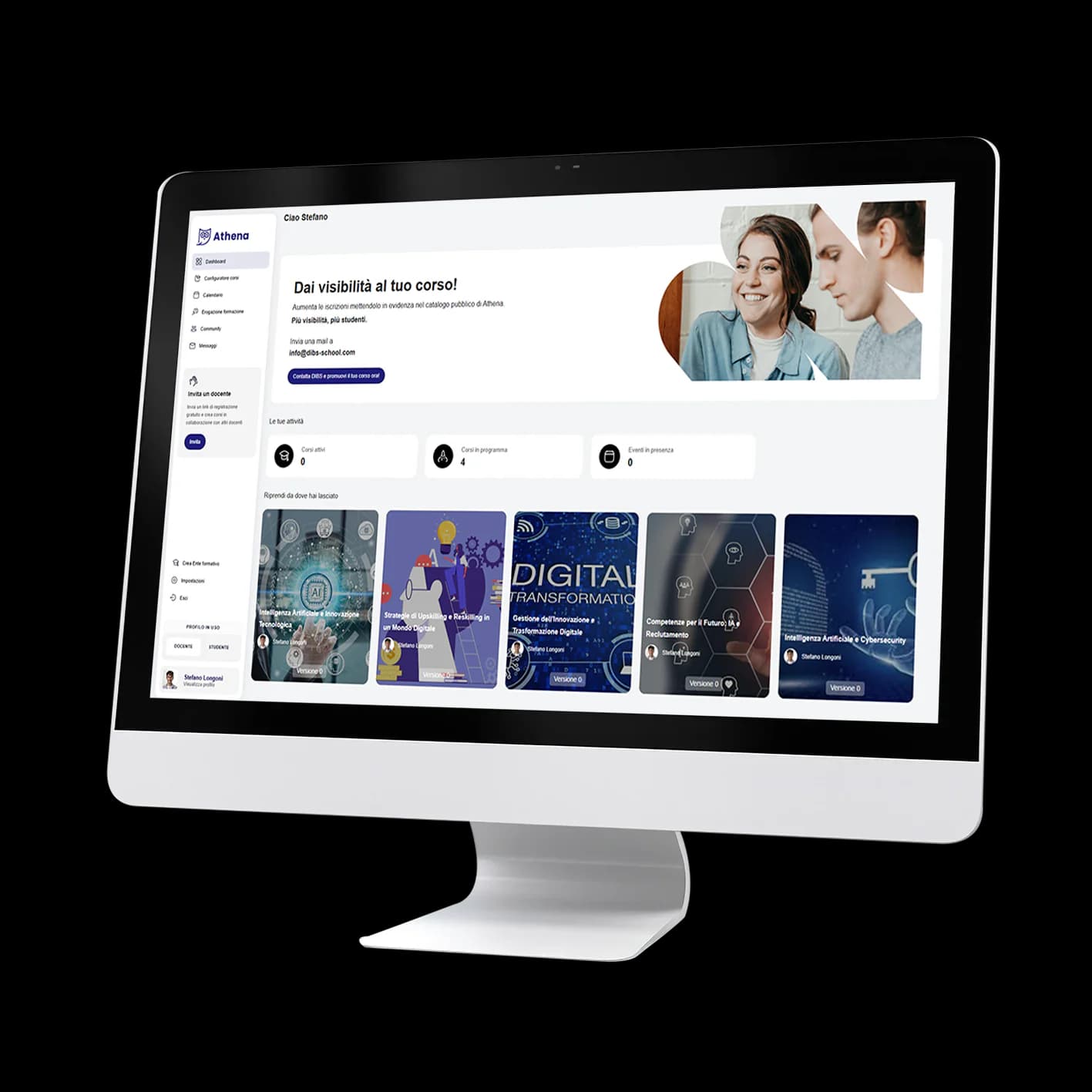 Monitor con corso online Athena360